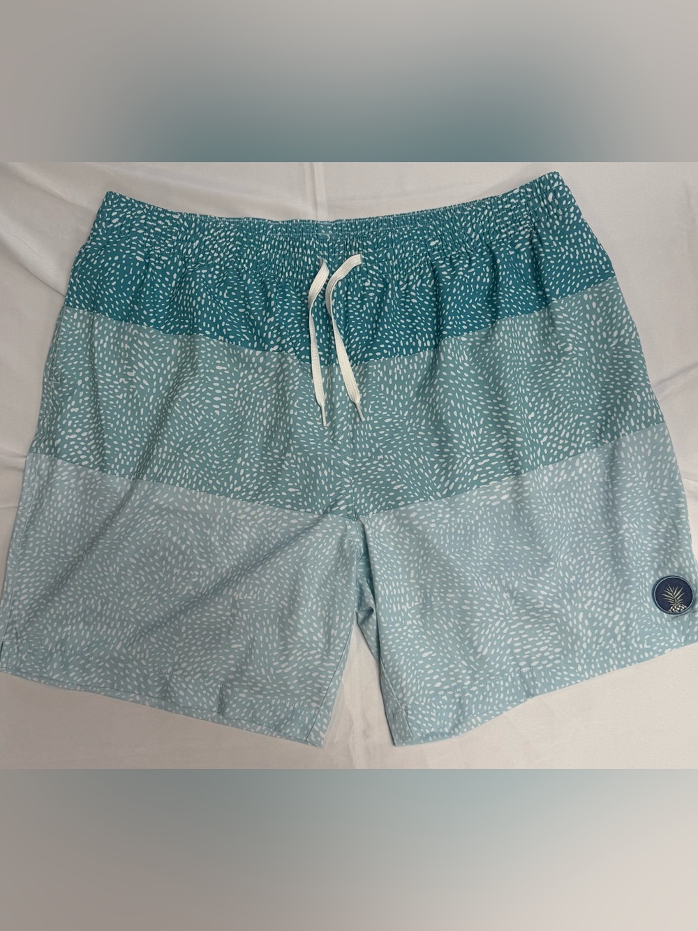 chubbies “The Whale Sharks” Teal & White Speckle Swim Shorts - XXL